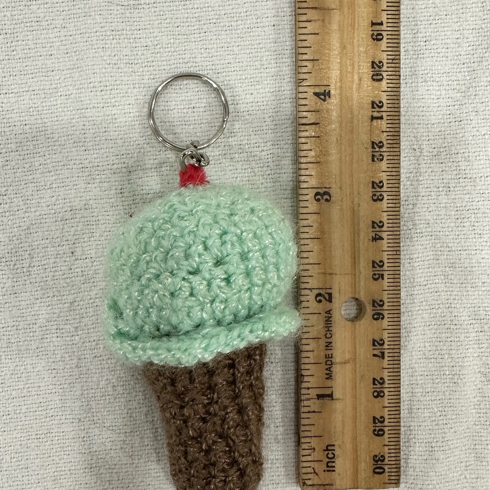 Crochet Ice Cream Keychain